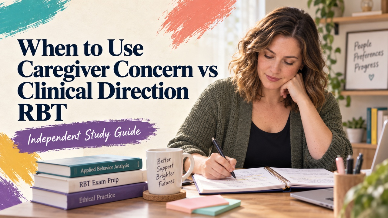 when to use caregiver concern vs clinical direction rbt study guide with white adult RBT candidate