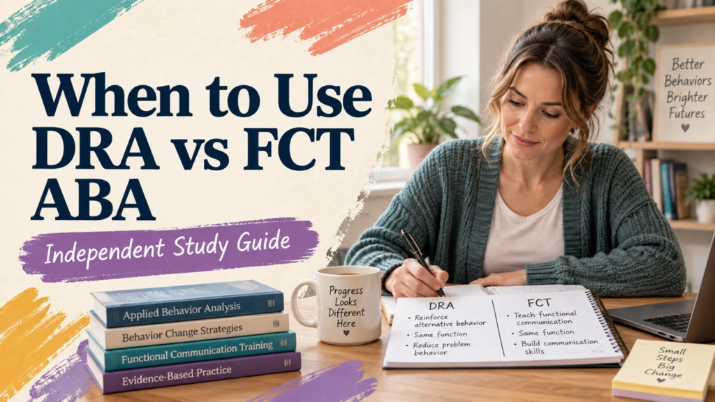 when to use dra vs fct aba study guide with white adult RBT candidate