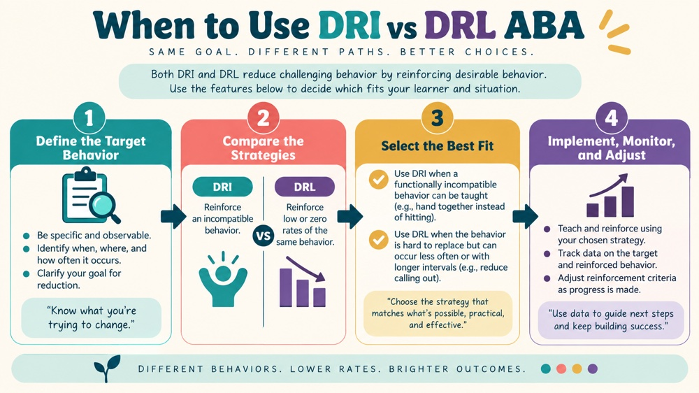 when to use dri vs drl aba concept sequence for RBT study