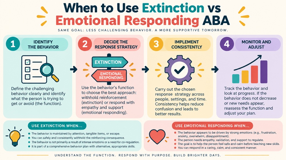 when to use extinction vs emotional responding aba concept sequence for RBT study