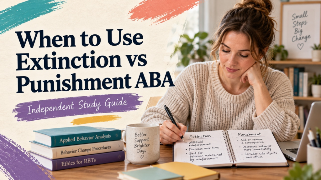 when to use extinction vs punishment aba study guide with white adult RBT candidate
