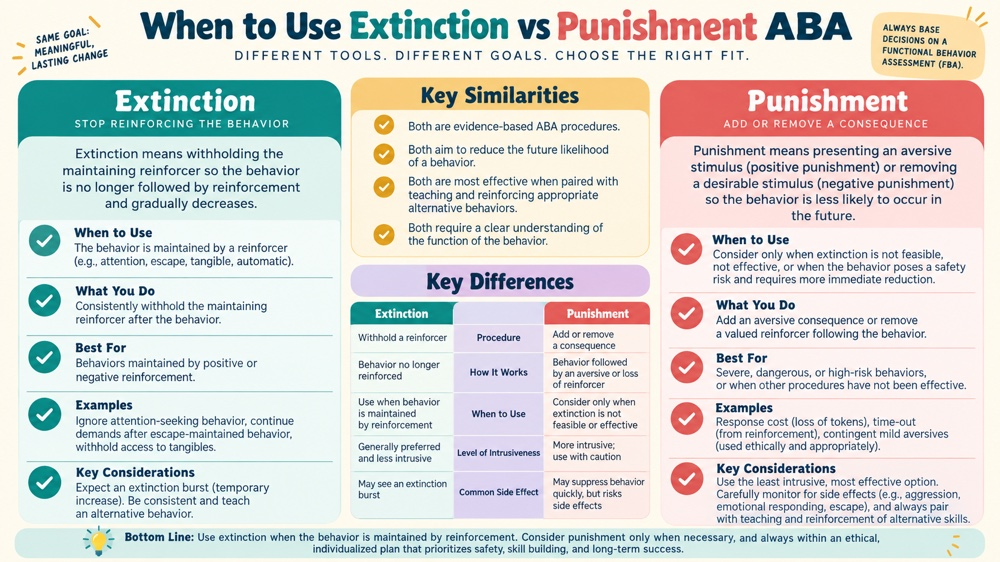 when to use extinction vs punishment aba RBT study checklist