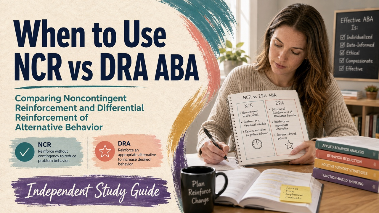 when to use ncr vs dra aba study guide with white adult RBT candidate