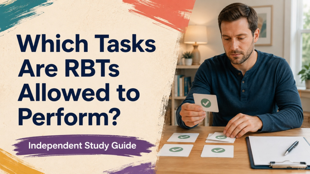 which of the following tasks are rbts allowed to perform cover with a white adult technician sorting supervised task cards
