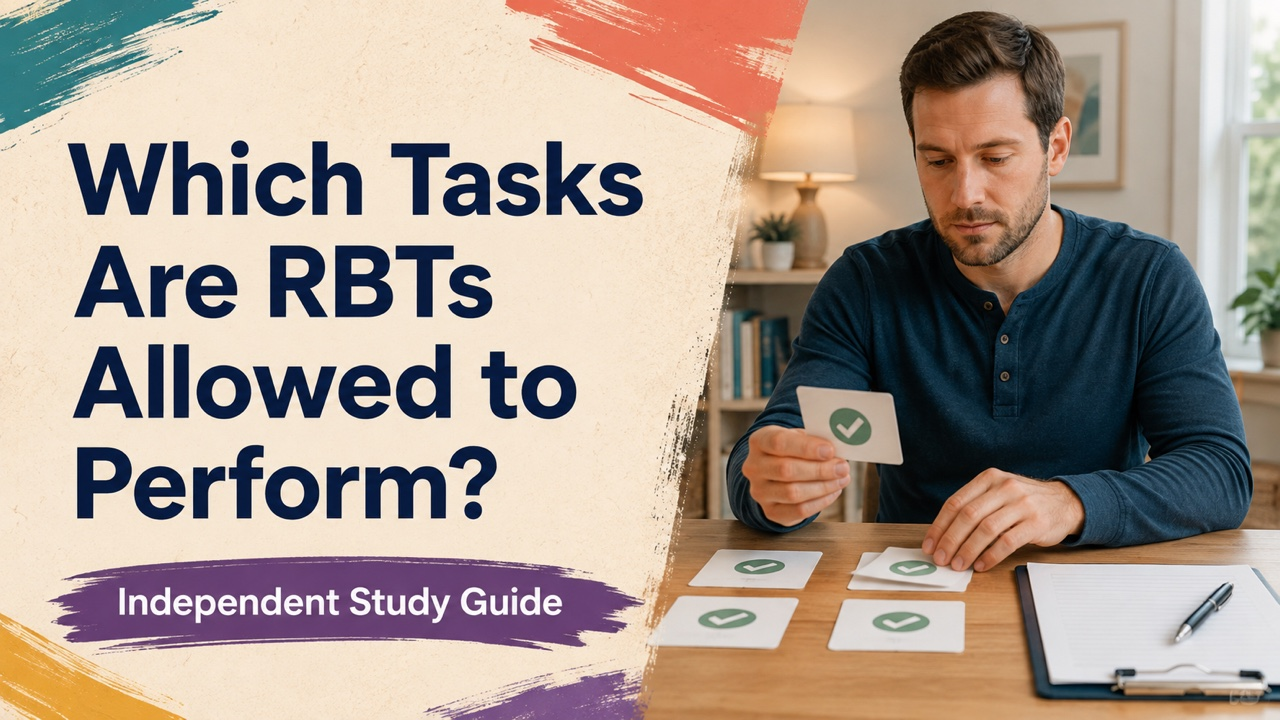 which of the following tasks are rbts allowed to perform cover with a white adult technician sorting supervised task cards