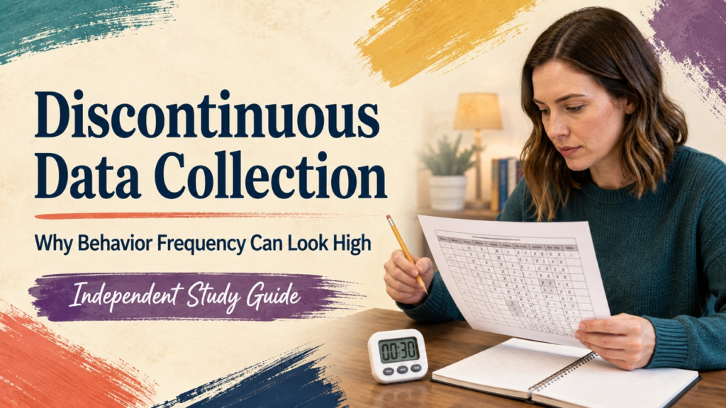 why might discontinuous data collection overestimate behavior frequency cover with a white adult learner reviewing interval d