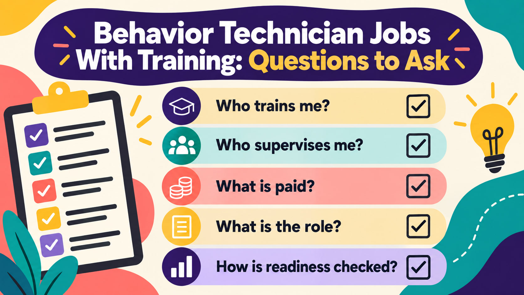Behavior technician jobs with training checklist showing who trains who supervises what is paid role duties and readiness che