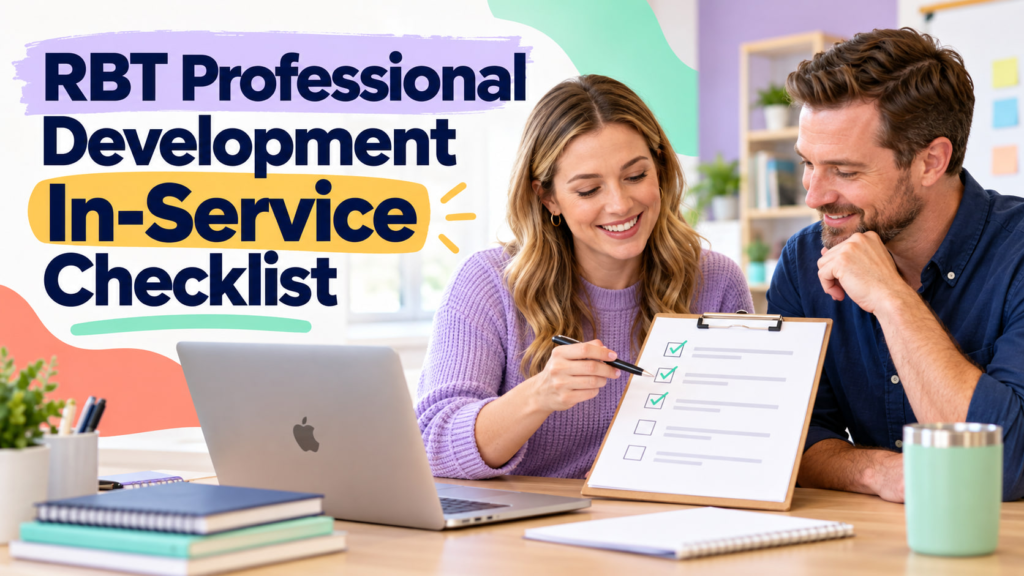 rbt professional development in service checklist - RBT professional development in-service checklist cover showing a white a