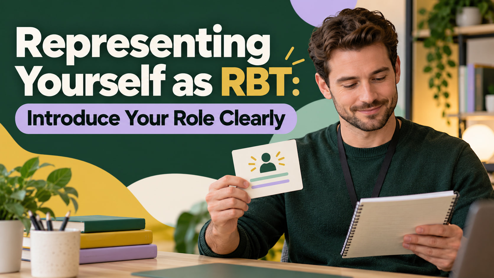 Representing yourself as RBT cover showing a white male RBT reviewing a role introduction card