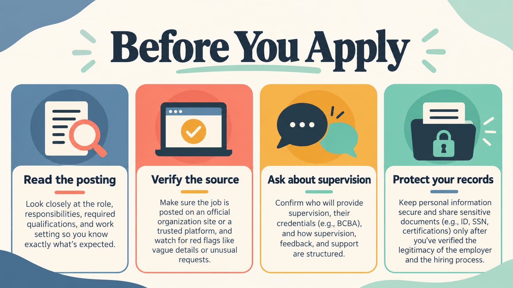 aba technician requirements - Requirements have layers infographic showing role, employer, and credential layers